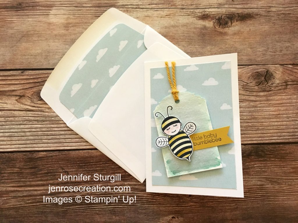 Baby Bumblebee, Jen Rose Creation, Stampin' Up!, Jennifer Sturgill, Baby Shower, Congratulations, Baby, Boy