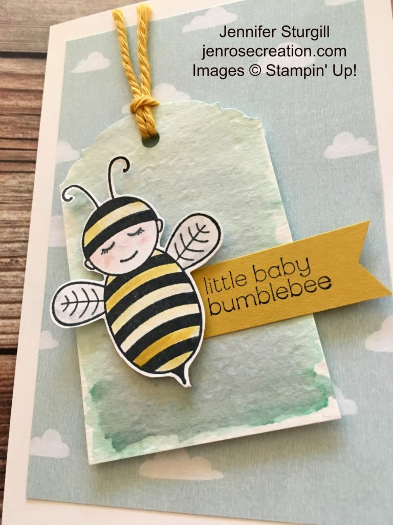 Baby Bumblebee CloseUp, Jen Rose Creation, Stampin' Up!, Jennifer Sturgill, Baby Shower, Congratulations, Baby, Boy
