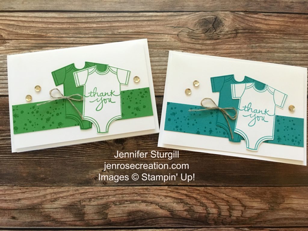 Baby Thank You, Jen Rose Creation, Stampin' Up!, Jennifer Sturgill, Made With Love, Endless Thanks, Awesomely Artistic, Baby Boy, Baby Shower, Thank You, StampinUp