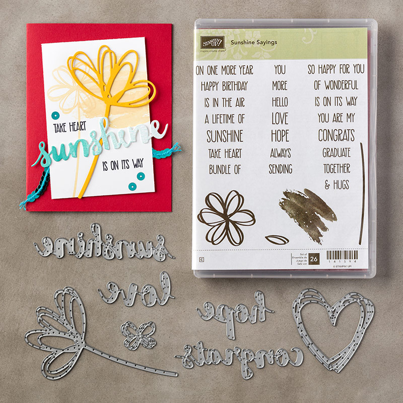 Sunshine Sayings Bundle, Jen Rose Creation, Stampin' Up!, Jennifer Sturgill, Sunshine Sayings, Sunshine Wishes Thinlits Dies, StampinUp